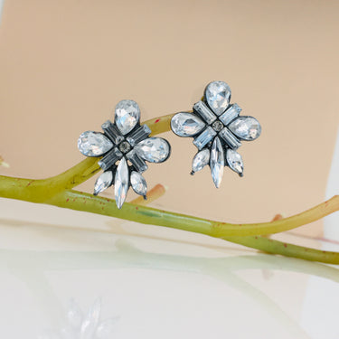 Crystal Stone Stud Earrings